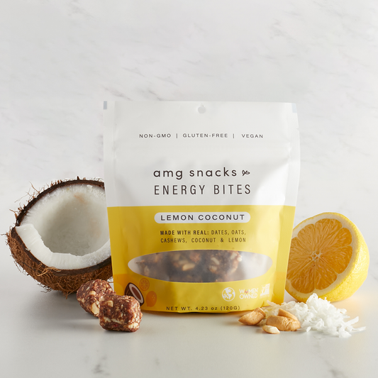 AMG Snacks Lemon Coconut Energy Bites Pack - 6 Packs x 4 oz case