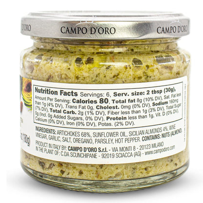 Campo D'Oro, Artichoke And Sicilian Almond Paté, 6.35 oz