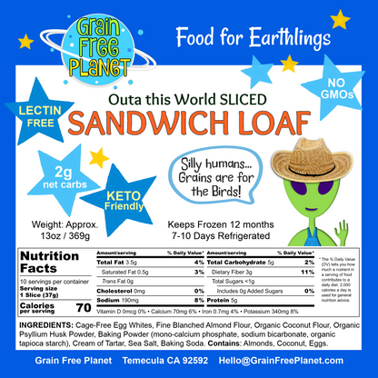 Grain Free Planet Keto Sliced Sandwich Loaf Case