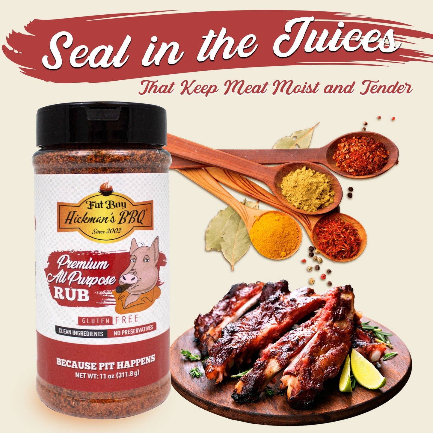 Premium All Purpose Gluten Free Keto Friendly BBQ Rub 8.6 oz