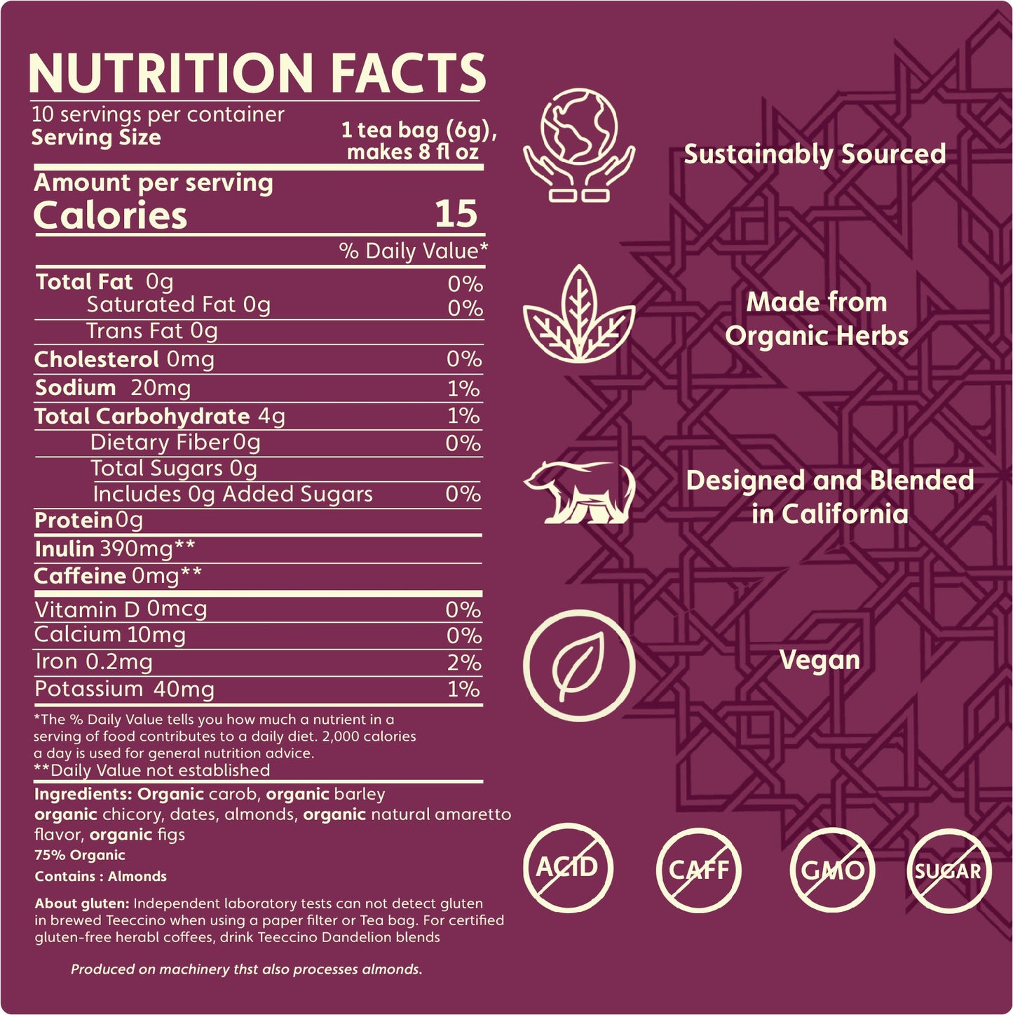 Almond Amaretto Roasted Herbal Tea