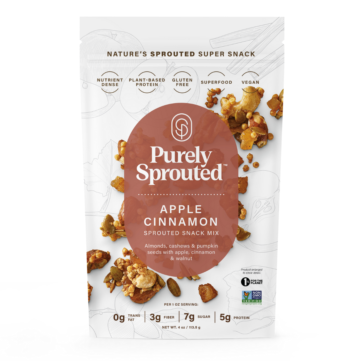 Apple Cinnamon, Sprouted Snack Mix