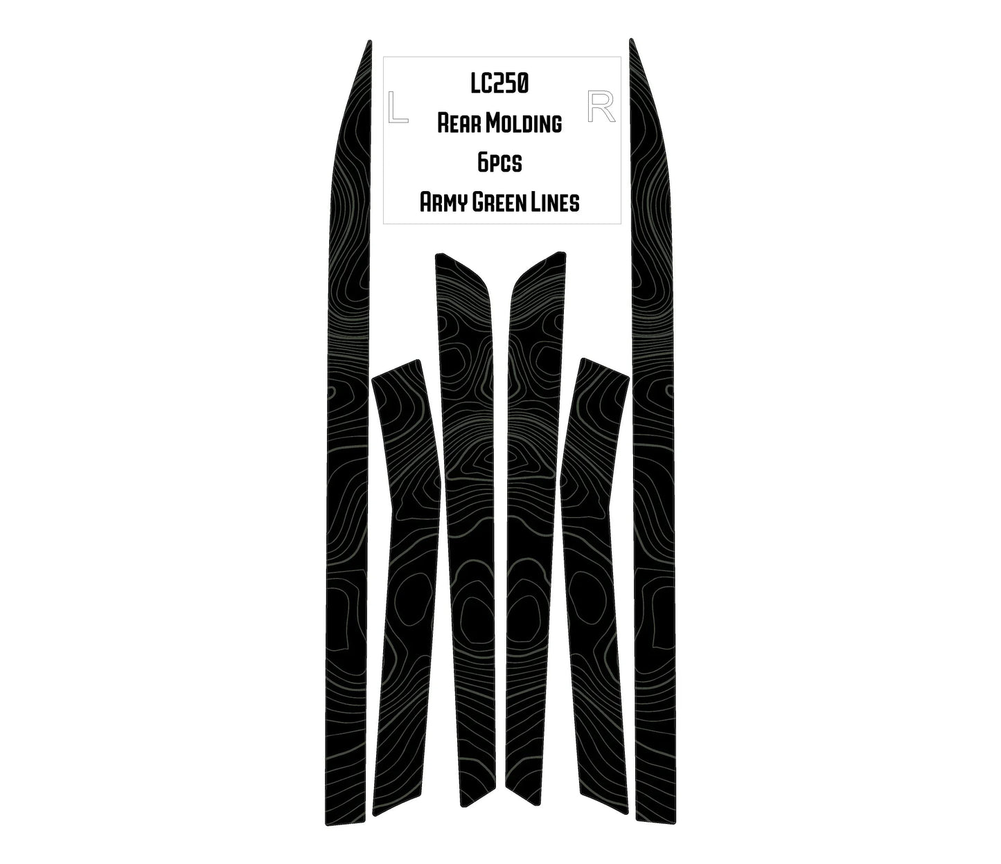 Topographic Rear Trim Overlays (6pcs) - 2024+ Land Cruiser / GX 550