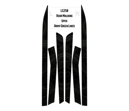 Topographic Rear Trim Overlays (6pcs) - 2024+ Land Cruiser / GX 550