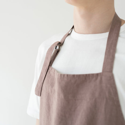 Linen Tales Ashes of Roses Linen Chef Apron