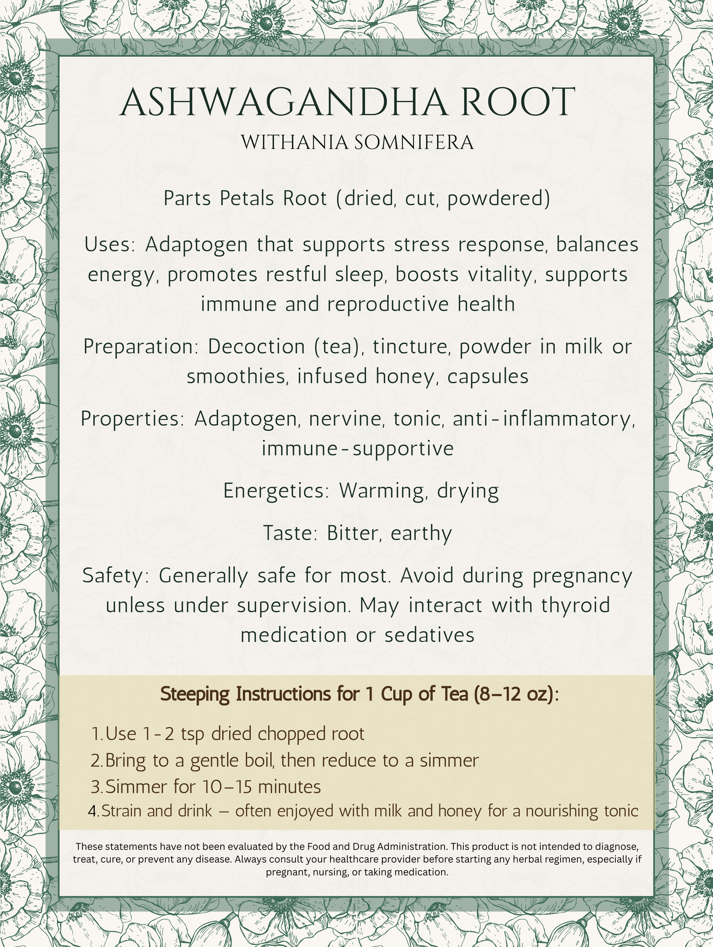 Ashwagandha Root - 1 oz