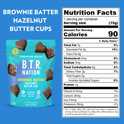 Dark Chocolate Brownie Batter Hazelnut Butter Hearts (3 Bags)
