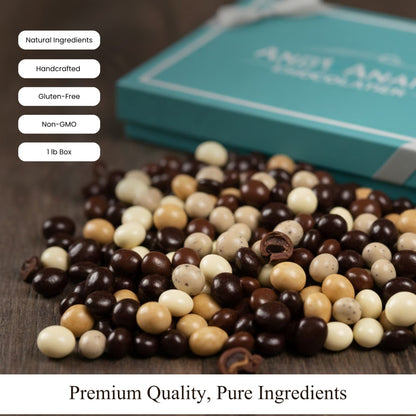 Andy Anand Espresso Coffee Belgian Chocolate Assortment, 5 Flavors, 1 lb – 60% Cocoa Butter, Gourmet Gift Box, Birthday & Holiday Occasions