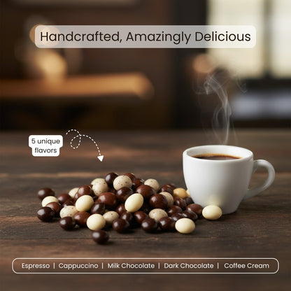 Andy Anand Espresso Coffee Belgian Chocolate Assortment, 5 Flavors, 1 lb – 60% Cocoa Butter, Gourmet Gift Box, Birthday & Holiday Occasions