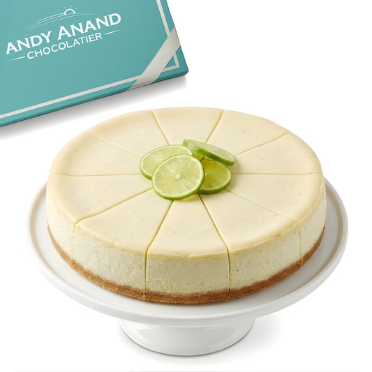 Andy Anand Key Lime Cheesecake, 9-Inch, 2 lb – Creamy Citrus Dessert, Real California Cream Cheese, Fresh Eggs, Birthday & Celebration Gift