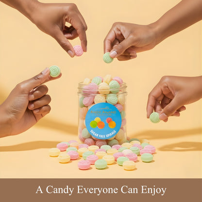 Andy Anand Sugar-Free Spiral Hard Candy, 110 pc, 7 oz – 5 Assorted Flavors, Made in Spain, Stevia Sweetened, Keto & Diabetic-Friendly Gift