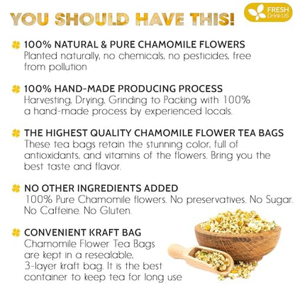 Smooth Sleep & Digest Duo, Chamomile Flower & Fennel Seed Herbal Tea Bags, 100% Natural & Pure Flowers and Seeds, Eco-Conscious & Biodegradable Tea Bags, No Sugar, No Caffeine, No Gluten, Vegan – Herbal Beverage