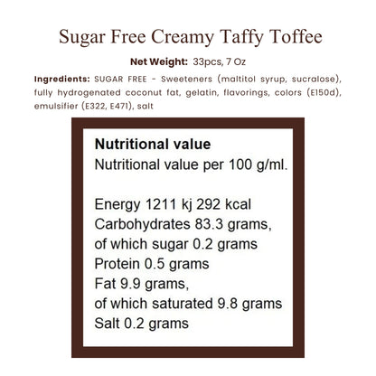 Andy Anand Sugar-Free Creamy Taffy Toffee, 33 pc, 7 oz – Caramel, Chocolate & Coffee, Gluten-Free, Made in Europe, Diabetic-Friendly Gift