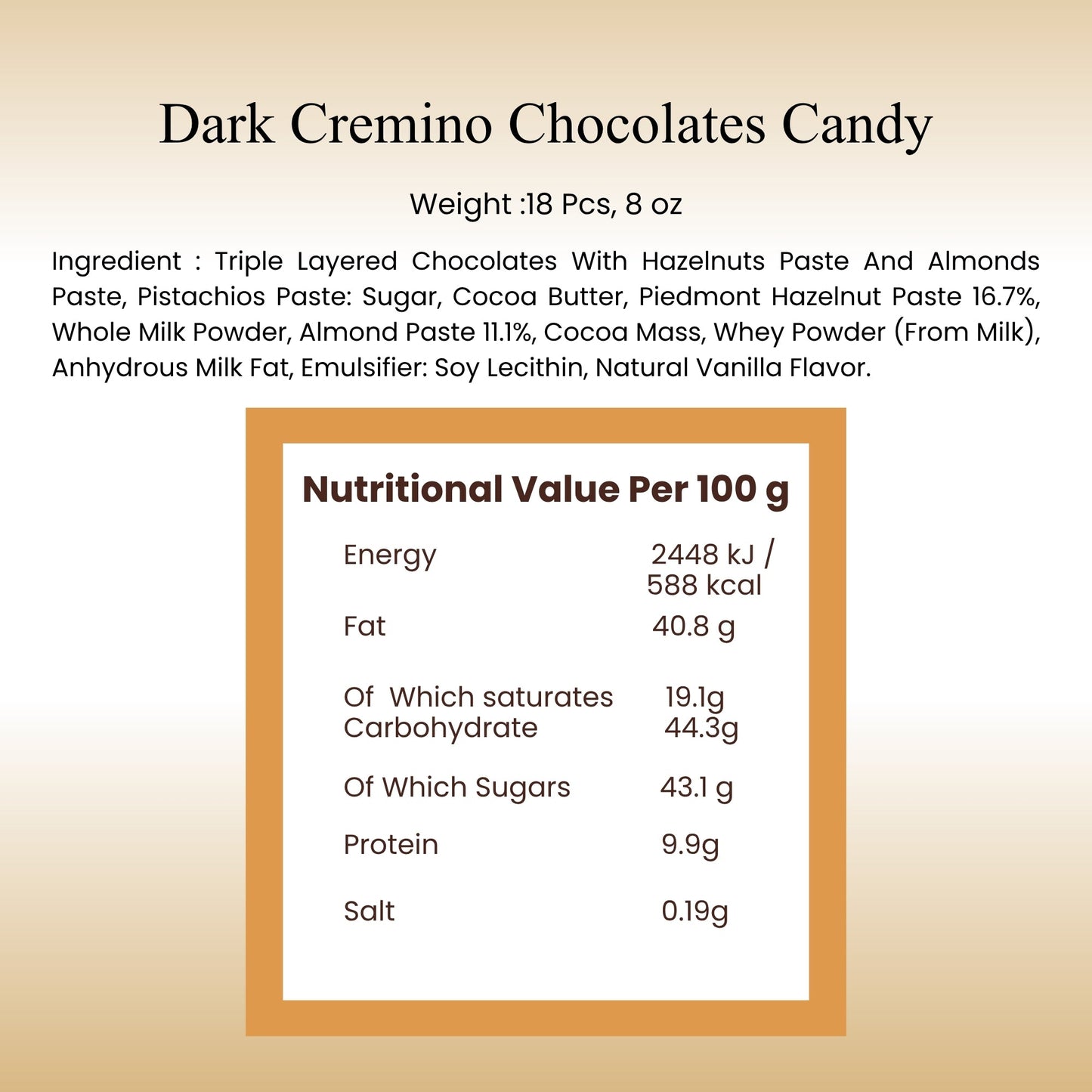 Andy Anand Italian Cremino Chocolate Assortment, 18 pc, 8 oz – Gluten-Free, 60% Cocoa Butter, Authentic Italian, Birthday & Holiday Gift Box