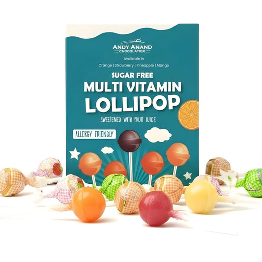 Andy Anand Sugar-Free Multivitamin Lollipops, 29 ct, 8.8 oz – Real Fruit Juice, Keto, Kids Multivitamin Support, Birthday & Holiday Gift