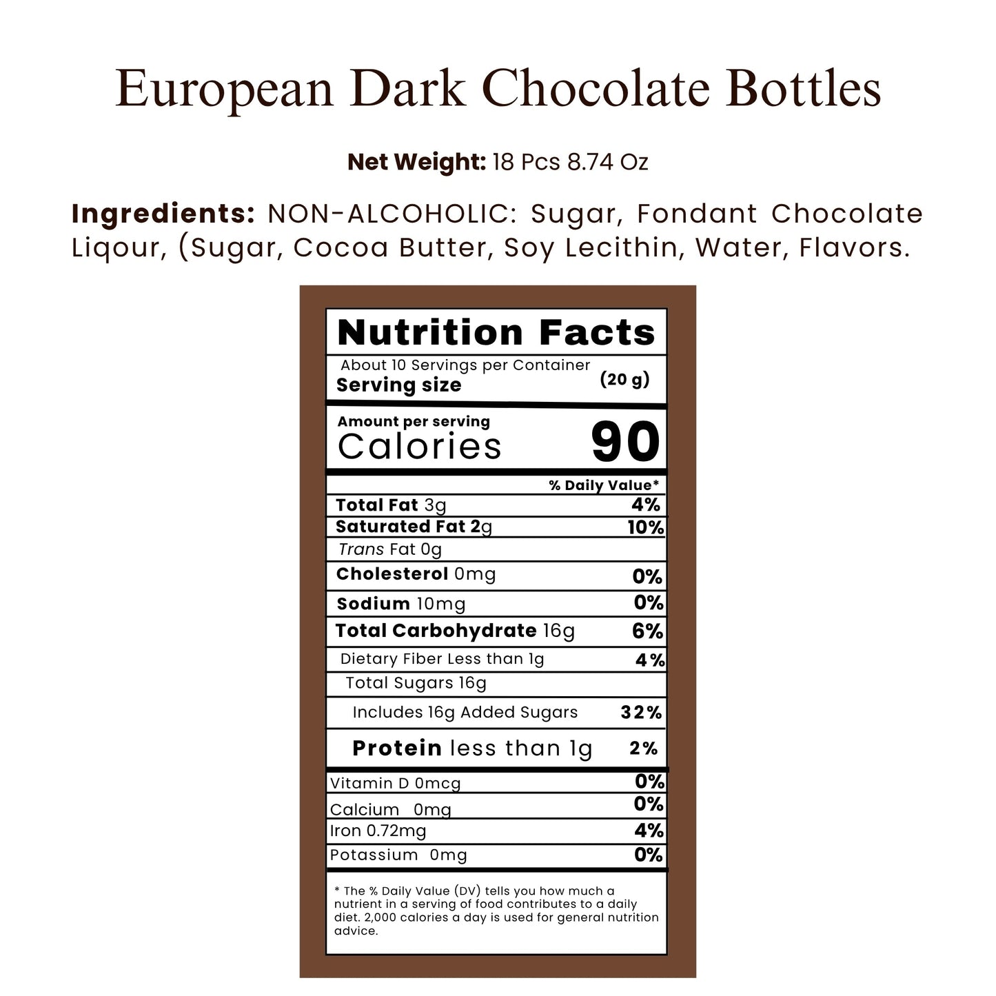 Andy Anand Liquor-Filled Chocolate Bottles, Beer Flavor, 18 pc – Vegan, 60% Cocoa Butter, Non-Alcoholic, Birthday & Holiday Gourmet Gift Box
