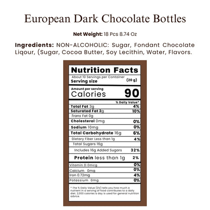 Andy Anand Liquor-Filled Chocolate Bottles, Beer Flavor, 18 pc – Vegan, 60% Cocoa Butter, Non-Alcoholic, Birthday & Holiday Gourmet Gift Box