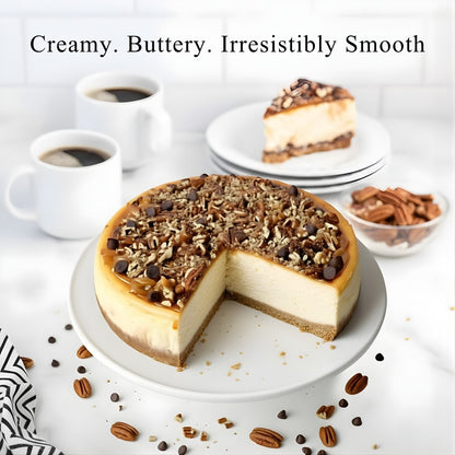 Andy Anand Sugar-Free Turtle Cheesecake, 9-Inch, 2 lb – Caramel, Pecans & Dark Chocolate, Diabetic-Friendly, California Cream Cheese Gift
