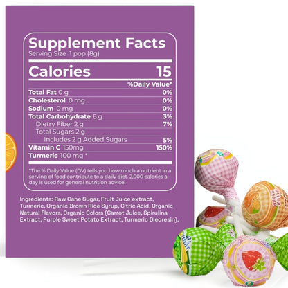 Andy Anand Sugar-Free Vitamin C Lollipops, 29 ct, 8.8 oz – Real Fruit Juice, Keto, Kids Immune Support, Birthday & Holiday Gift Box