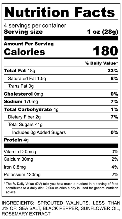 Black Pepper & Sea Salt, Sprouted Walnuts