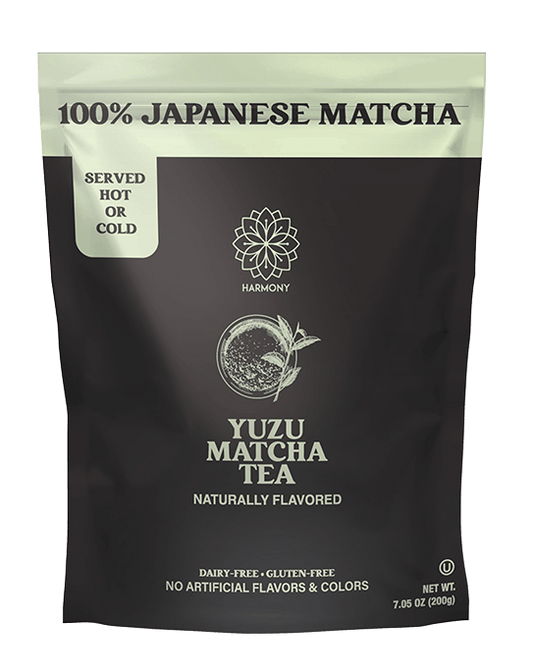 Harmony Matcha Yuzu – Premium Shade-Grown Japanese Matcha, Sweetened with Organic Sugar, 20 Servings