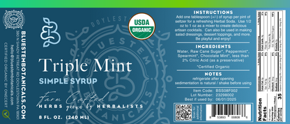 Triple Mint Simple Syrup - Organic
