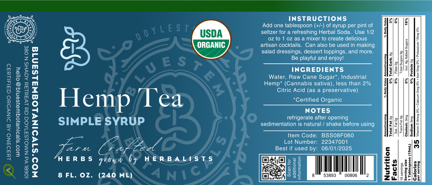 Hemp Simple Syrup - Organic