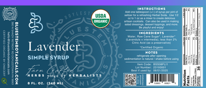 Lavender Simple Syrup - Organic