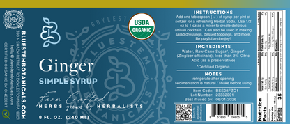 Ginger Simple Syrup - Organic
