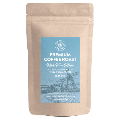Bali Blue Moon Medium to Dark Roast Whole Bean Coffee, Organic, Low-Acid, Non-GMO