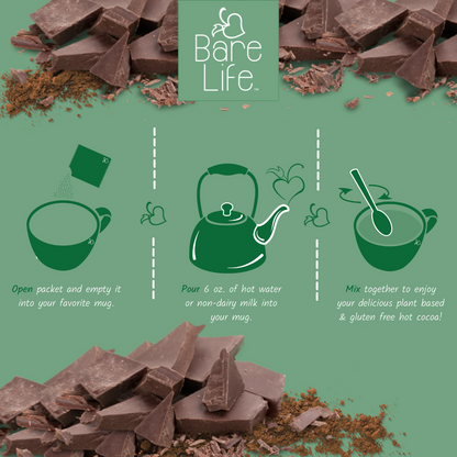 Instant Dairy Free Coconut Hot Cocoa Mix  | Single Serving 10 Pack |Gluten Free, Vegan and Organic