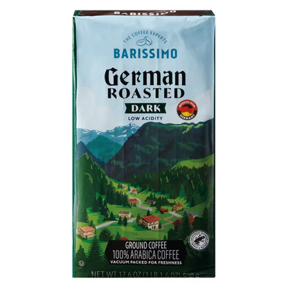 Barissimo German Roasted Dark Roast Coffee, Low Acidity, 17.6 oz.