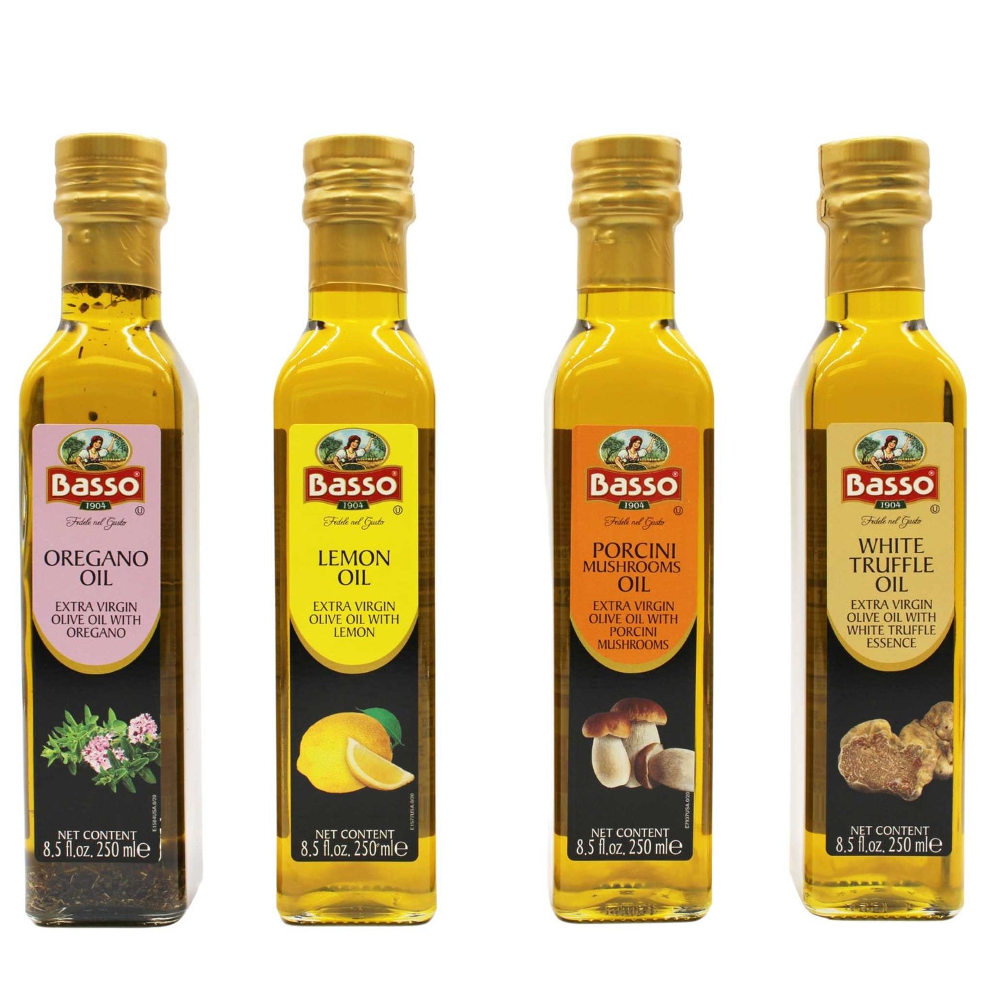 Basso 1904 Infused Extra Virgin Olive Oil Gift Set – 4 x 8.5 fl. oz (250 ml)