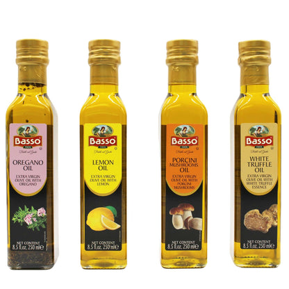 Basso 1904 Infused Extra Virgin Olive Oil Gift Set – 4 x 8.5 fl. oz (250 ml)