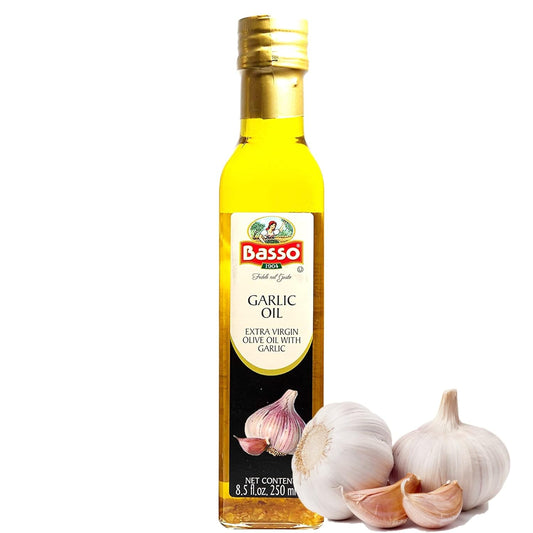 Basso 1904, Garlic Infused Extra Virgin Olive Oil – 8.5 fl oz (250 ml)
