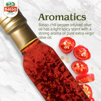 Basso 1904 Spicy Chili InfusedExtra Virgin Olive Oil – 8.5 fl oz (250 ml)