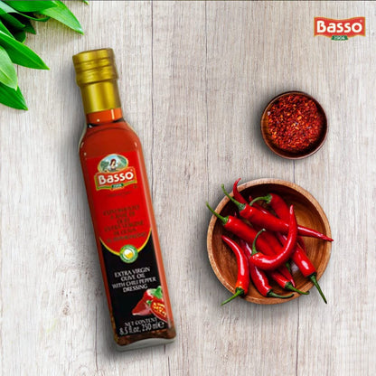 Basso 1904 Spicy Chili InfusedExtra Virgin Olive Oil – 8.5 fl oz (250 ml)