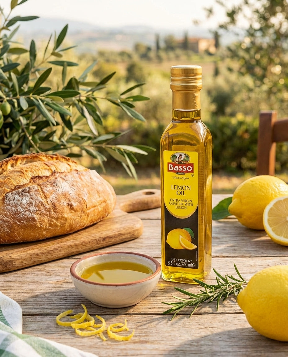 Basso 1904, Lemon Oil, Infused Extra Virgin Olive Oil, 8.5 Fl oz (250ml)