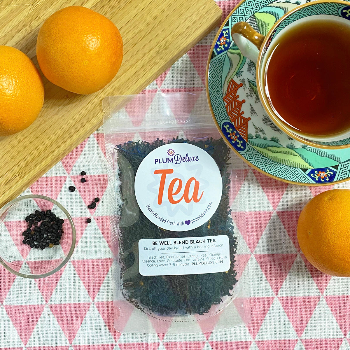Plum Deluxe Tea Be Well Blend Tea (Orange - Elderberry)