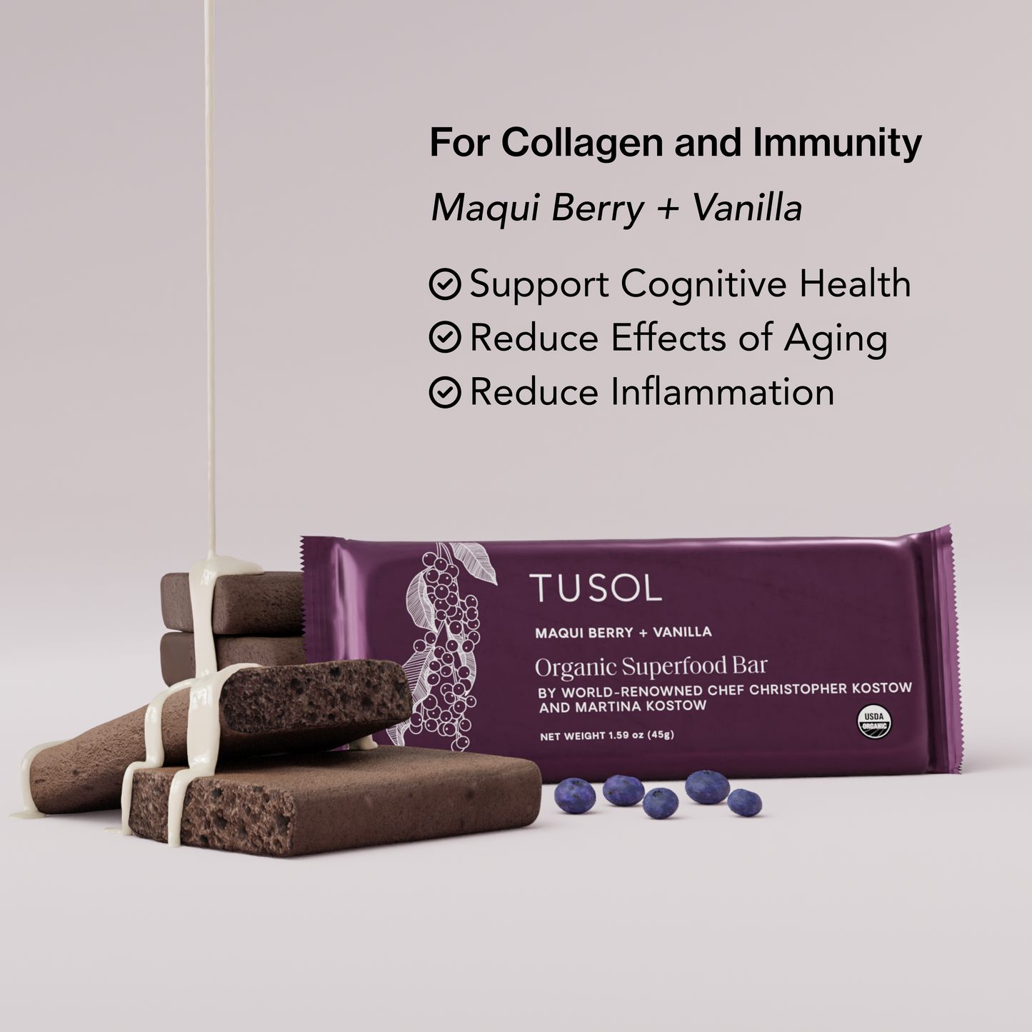 TUSOL Wellness Organic Protein + Superfood Bars