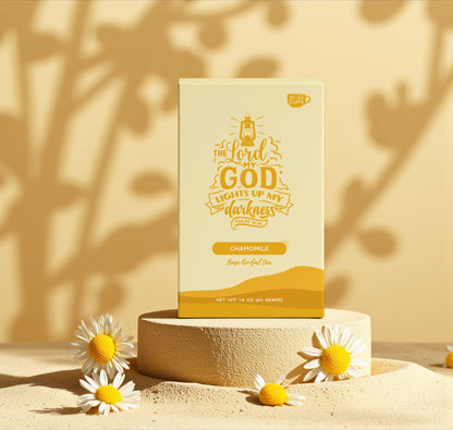 Bible Verse Tea "The Lord Lights Up My Darkness" Chamomile