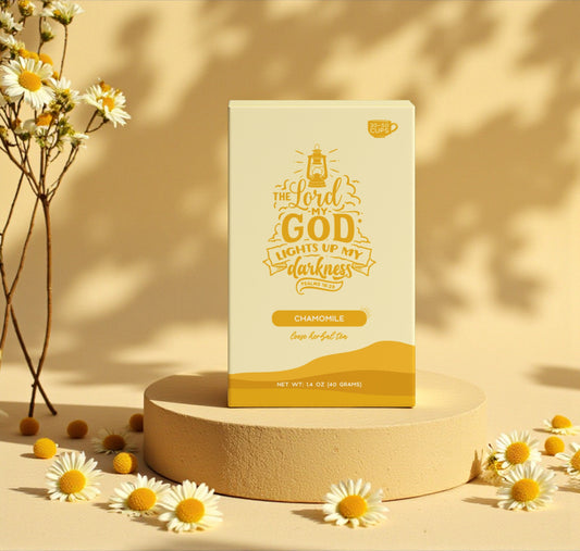 Bible Verse Tea "The Lord Lights Up My Darkness" Chamomile