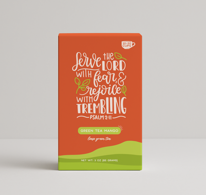 Bible Verse Tea "Serve The Lord" Green Tea With Mango