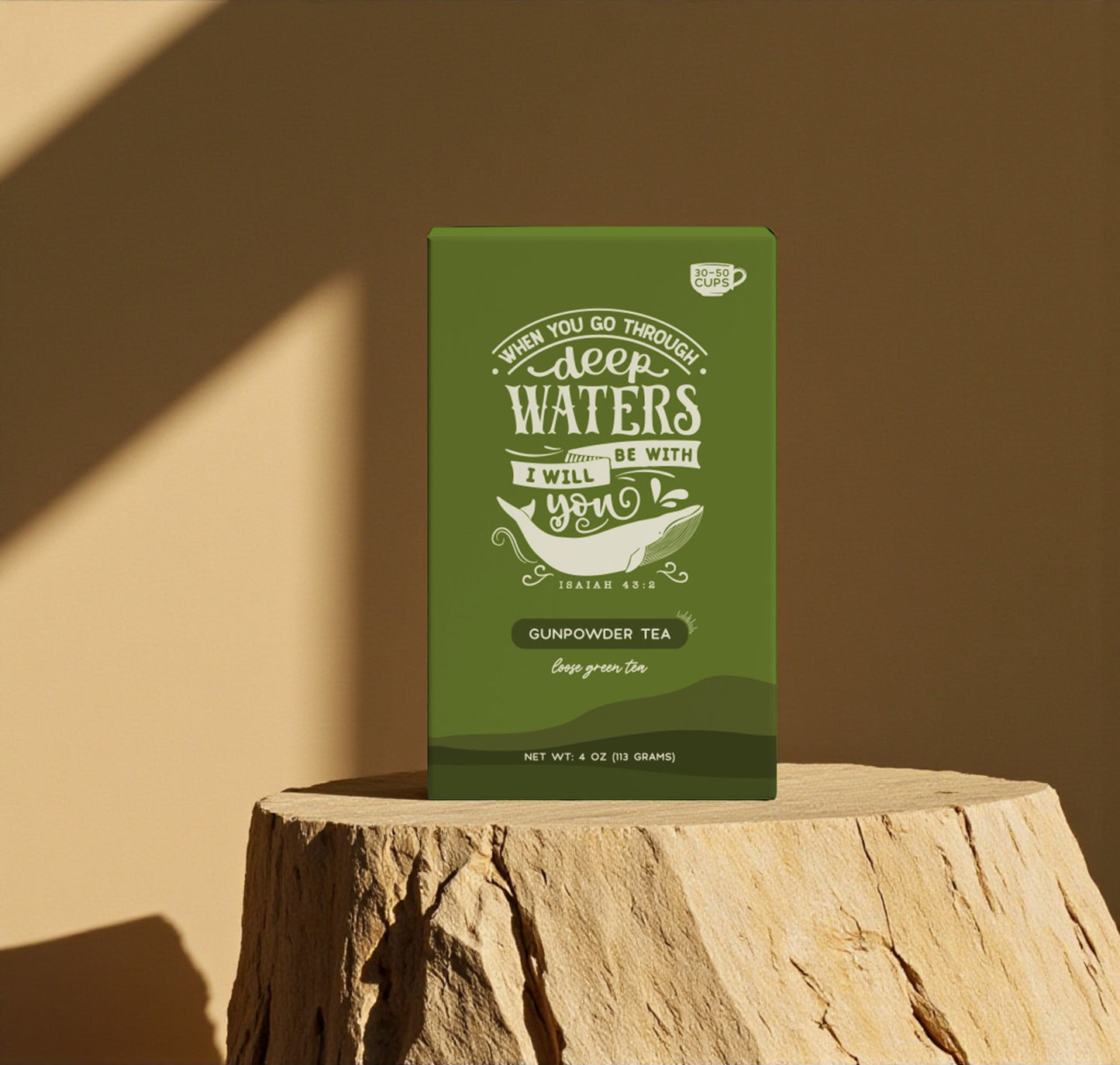 Bible Verse Tea "When You Go Through Deep Waters" Gunpowder