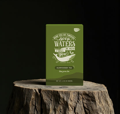 Bible Verse Tea "When You Go Through Deep Waters" Gunpowder