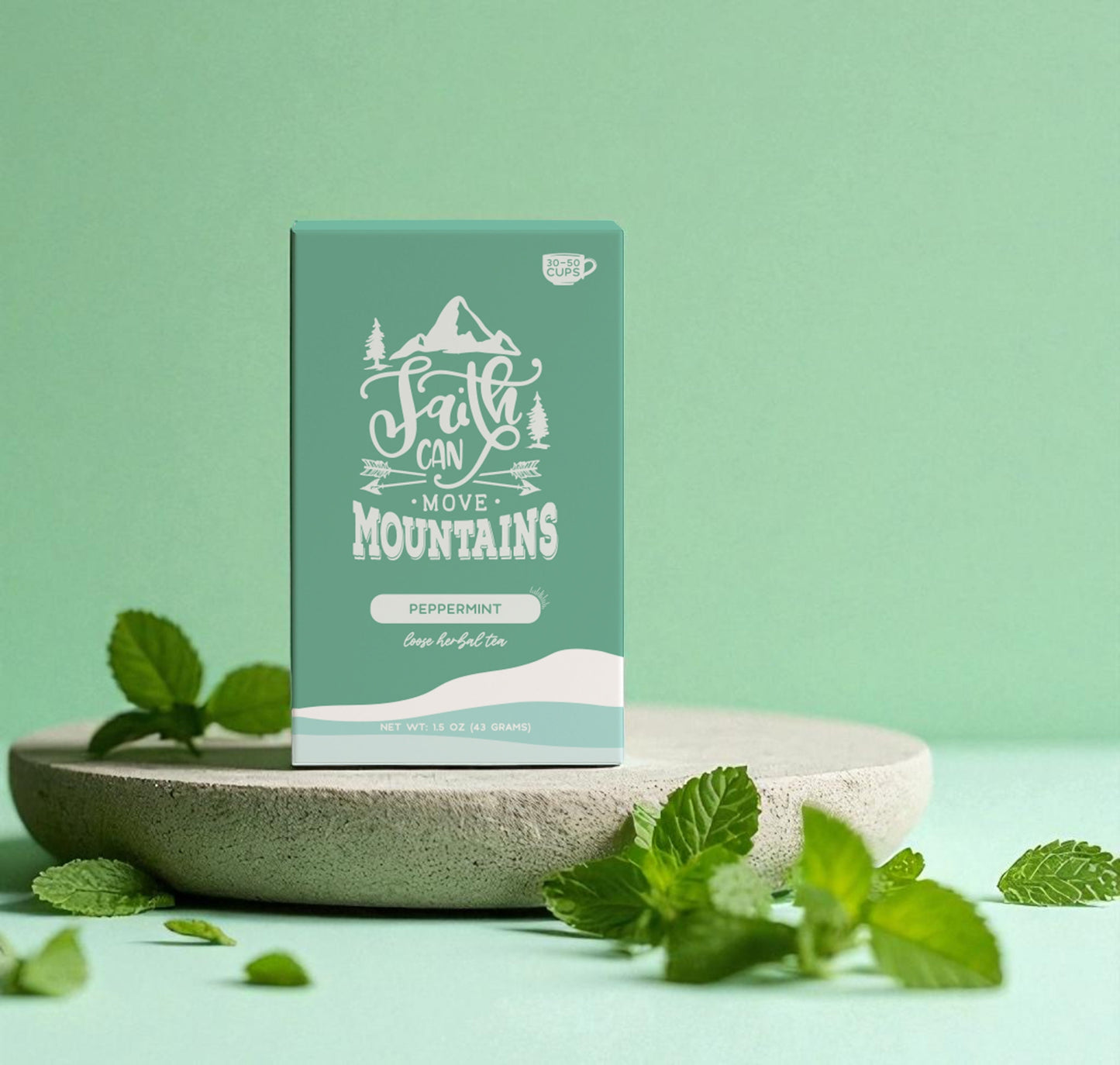 Bible Verse Tea "Faith Can Move Mountains" Peppermint Tea