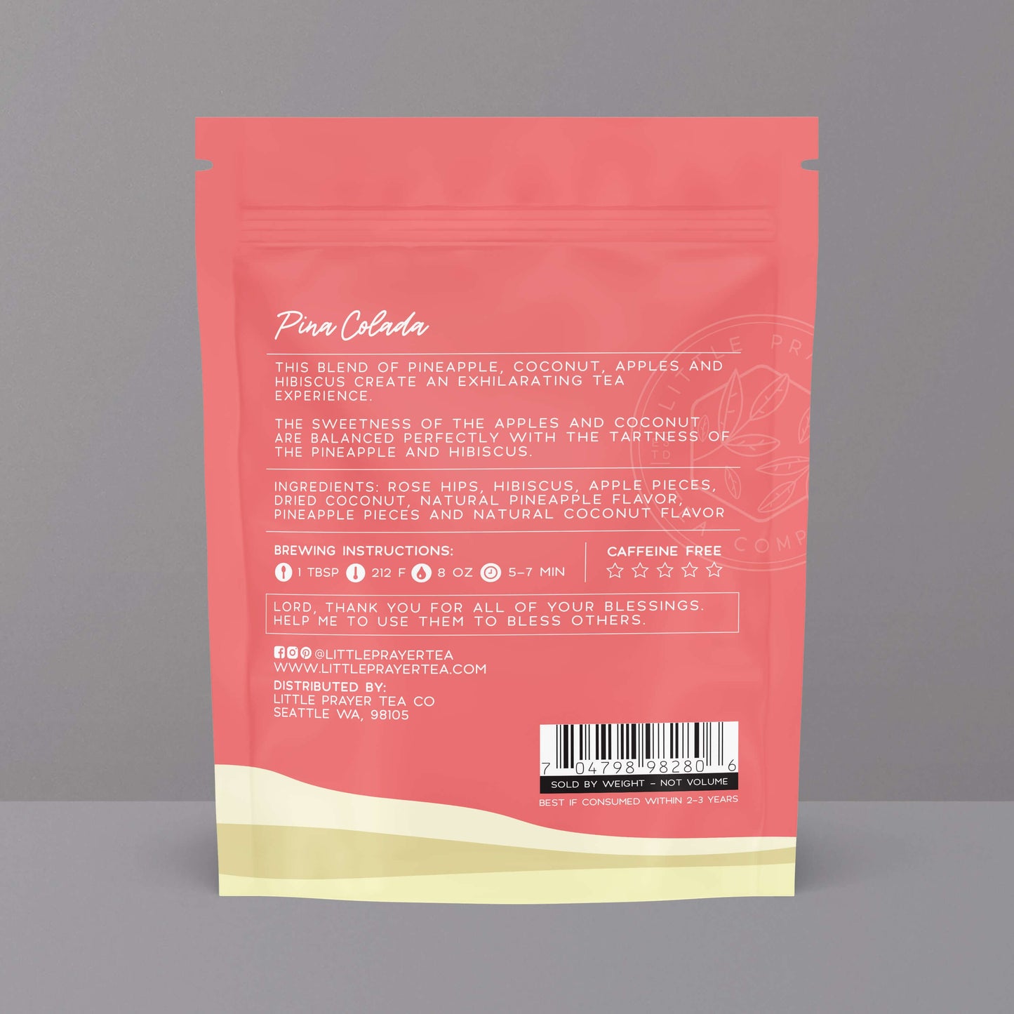 Bible Verse Tea "Be A Blessing" Pina Colada Herbal Tea