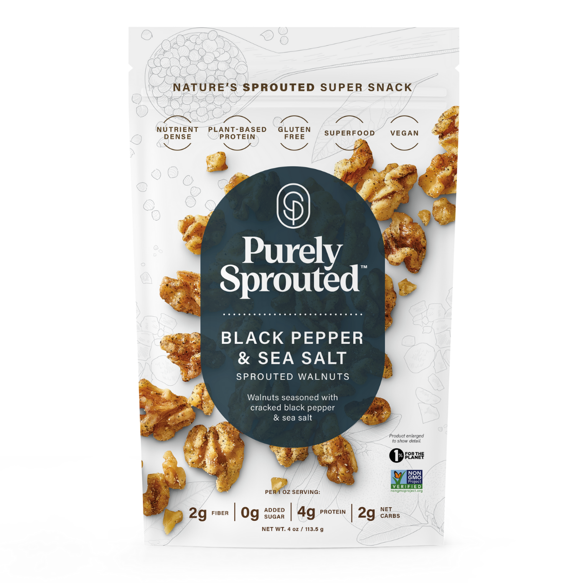 Black Pepper & Sea Salt, Sprouted Walnuts