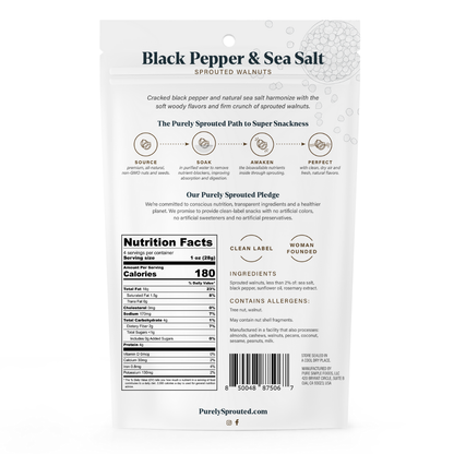 Black Pepper & Sea Salt, Sprouted Walnuts