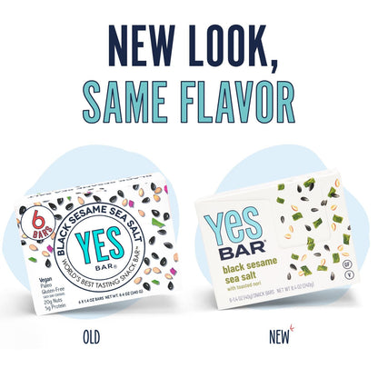 YES BAR® Black Sesame Sea Salt Pack - 6 Packs